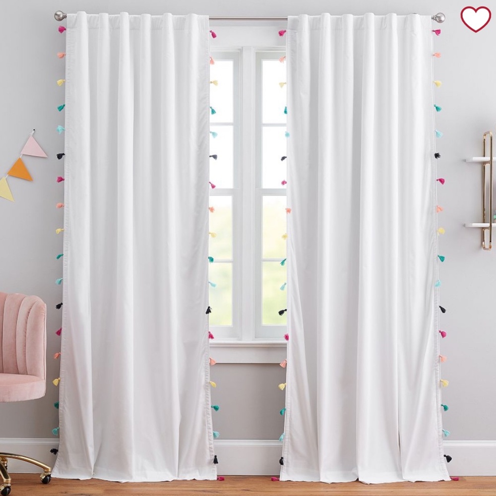 Cute multicolored tassel curtains